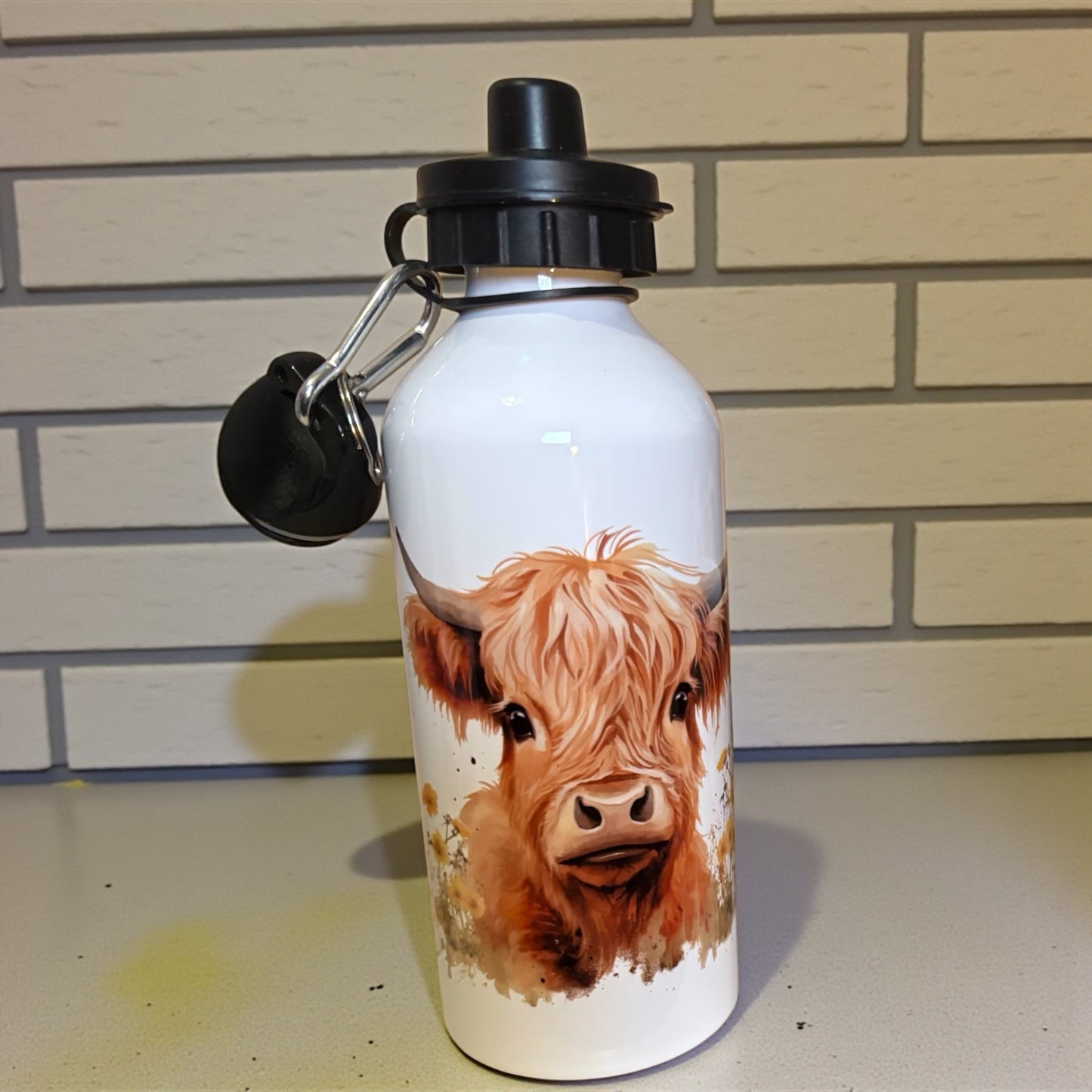 Personalised Highland Cow Stainless Steel Water Bottle
