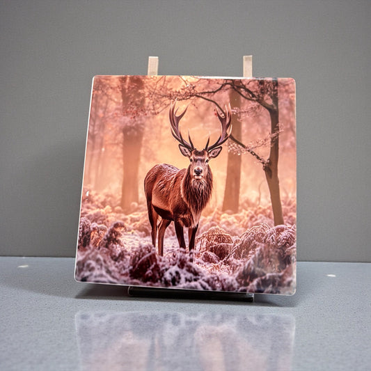 Stag Ceramic Coaster - Scottish Wildlife Home Decor