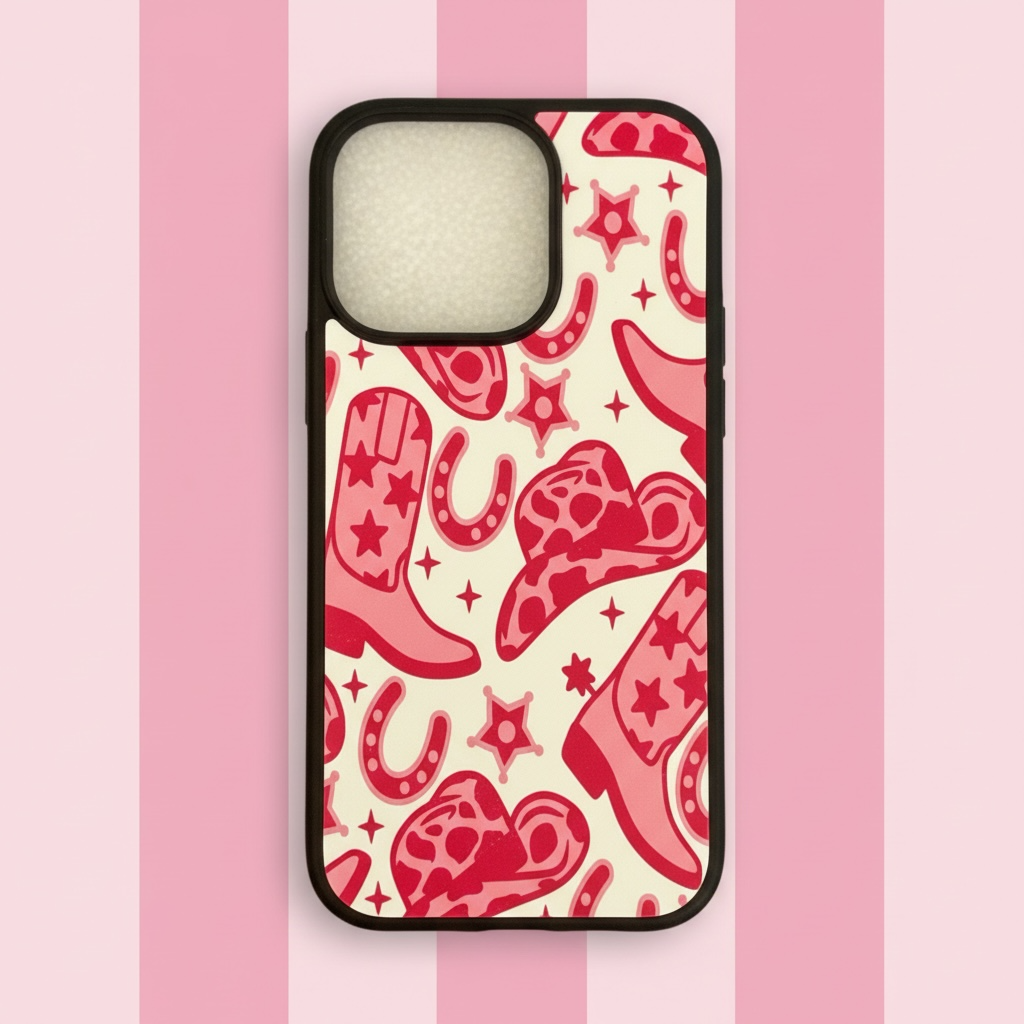 Pink Cowgirl Phone Case - Western Boots & Stetson for All Models