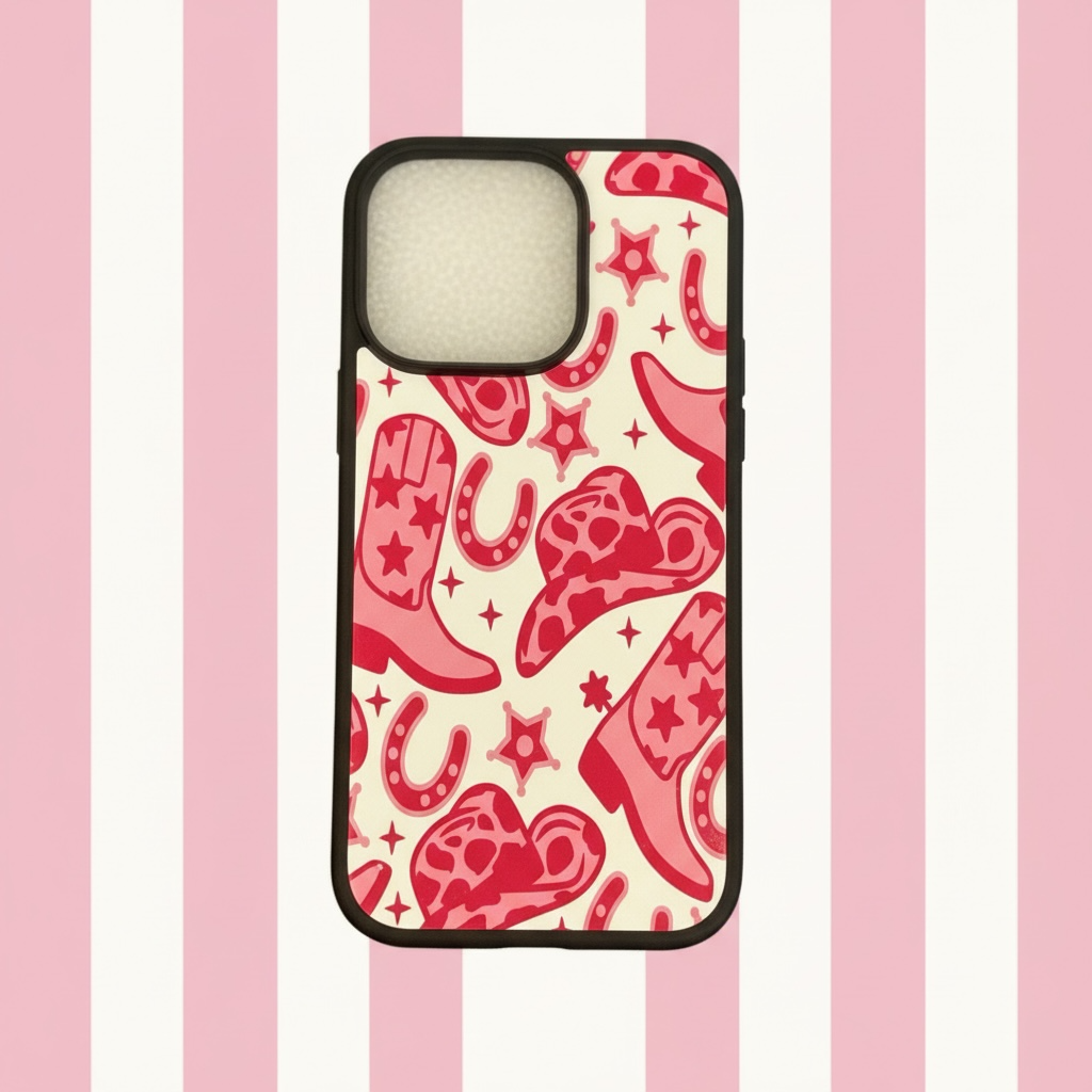 Pink Cowgirl Phone Case - Western Boots & Stetson for All Models
