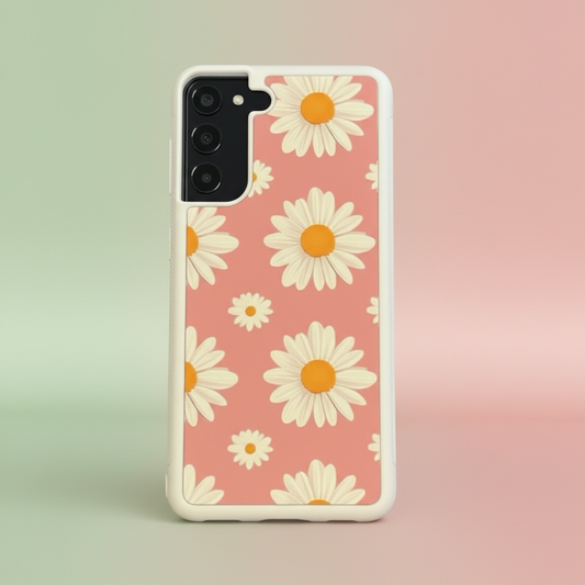 Pink Daisy Phone Case - Pastel Floral Protective Cover for All Models
