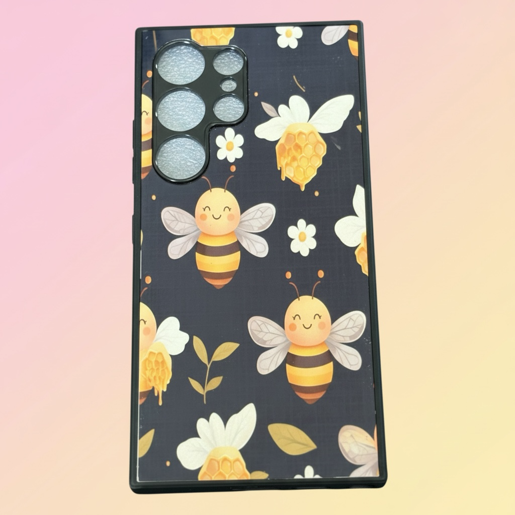 Bee and Honey Phone Case - Cute Glossy Protective Cover