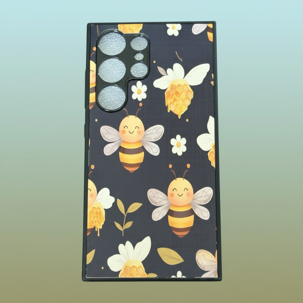 Bee and Honey Phone Case - Cute Glossy Protective Cover
