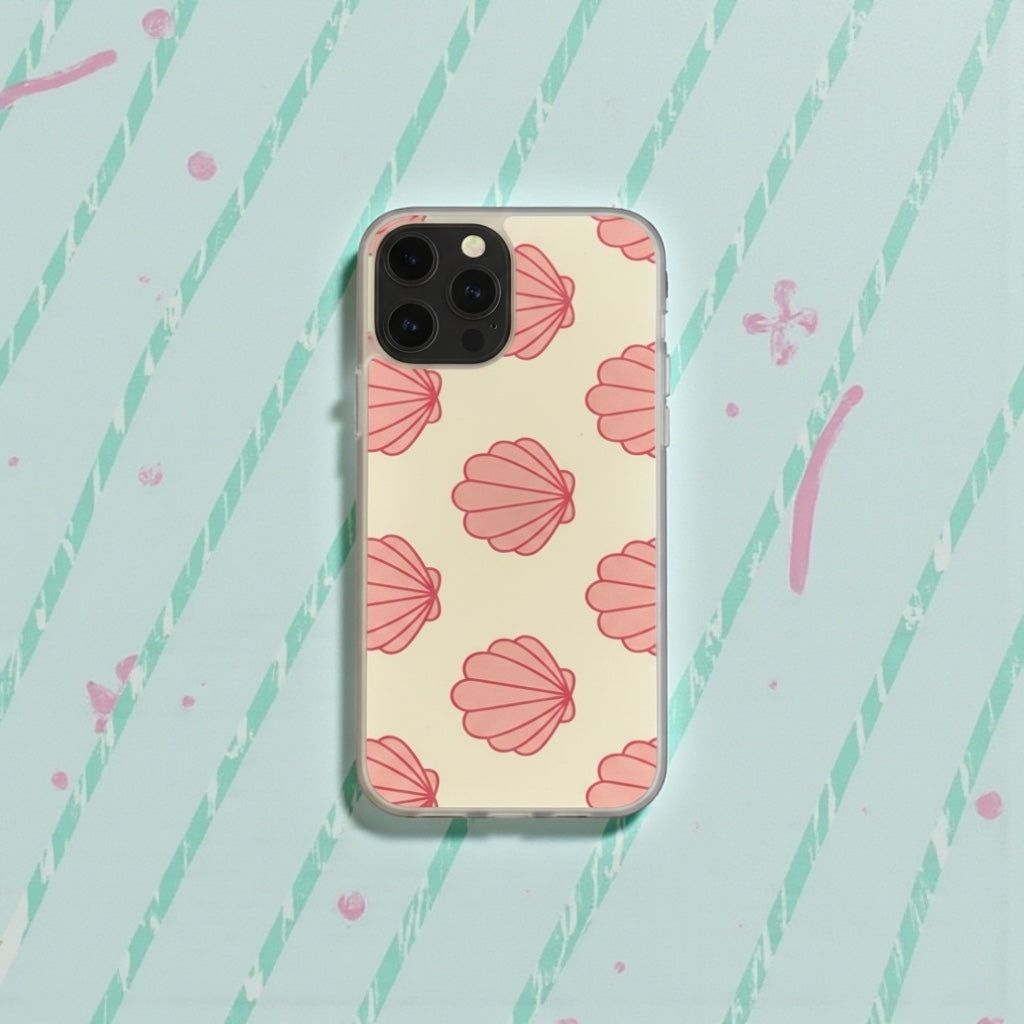 Pink Clam Shell Phone Case - Pastel Protective Cover for All Models