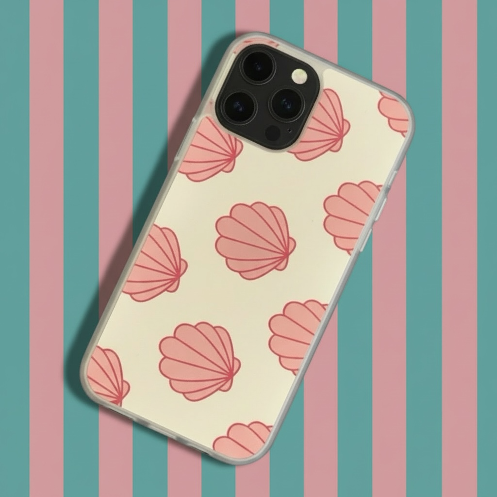 Pink Clam Shell Phone Case - Pastel Protective Cover for All Models