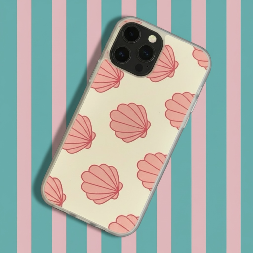 Pink Clam Shell Phone Case - Pastel Protective Cover for All Models