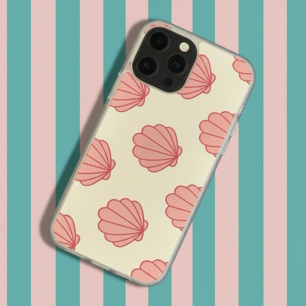 Pink Clam Shell Phone Case - Pastel Protective Cover for All Models