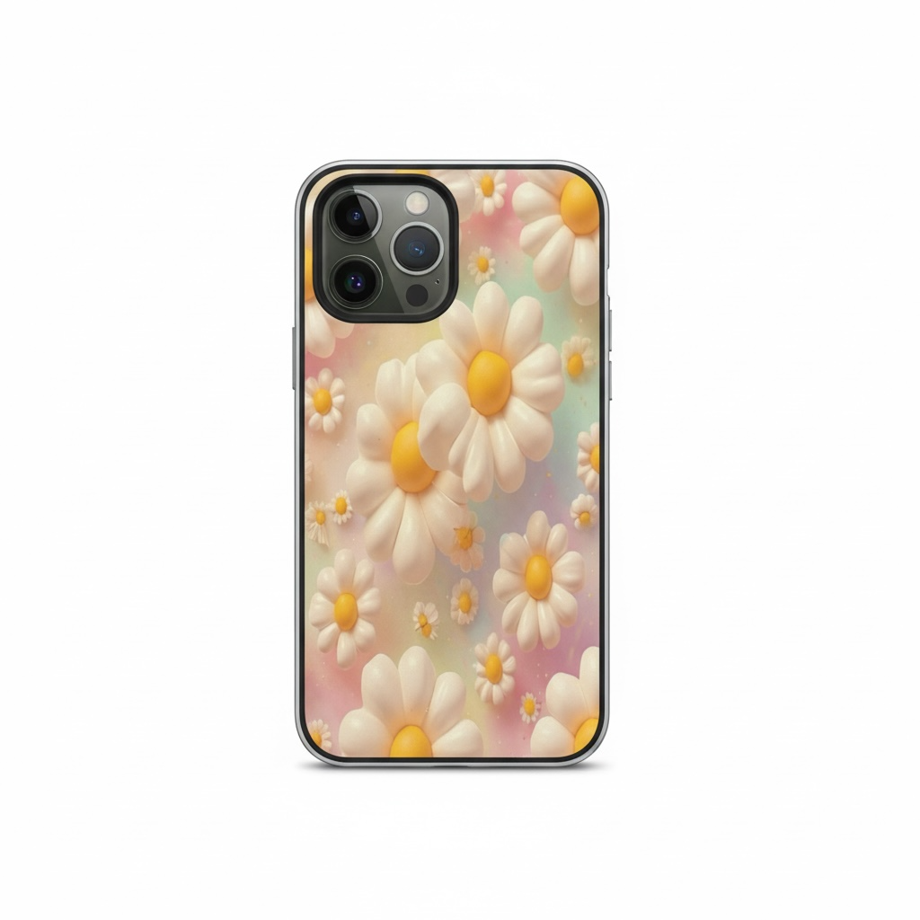 3D Daisy Phone Case - Pastel Floral Protective Cover for All Models