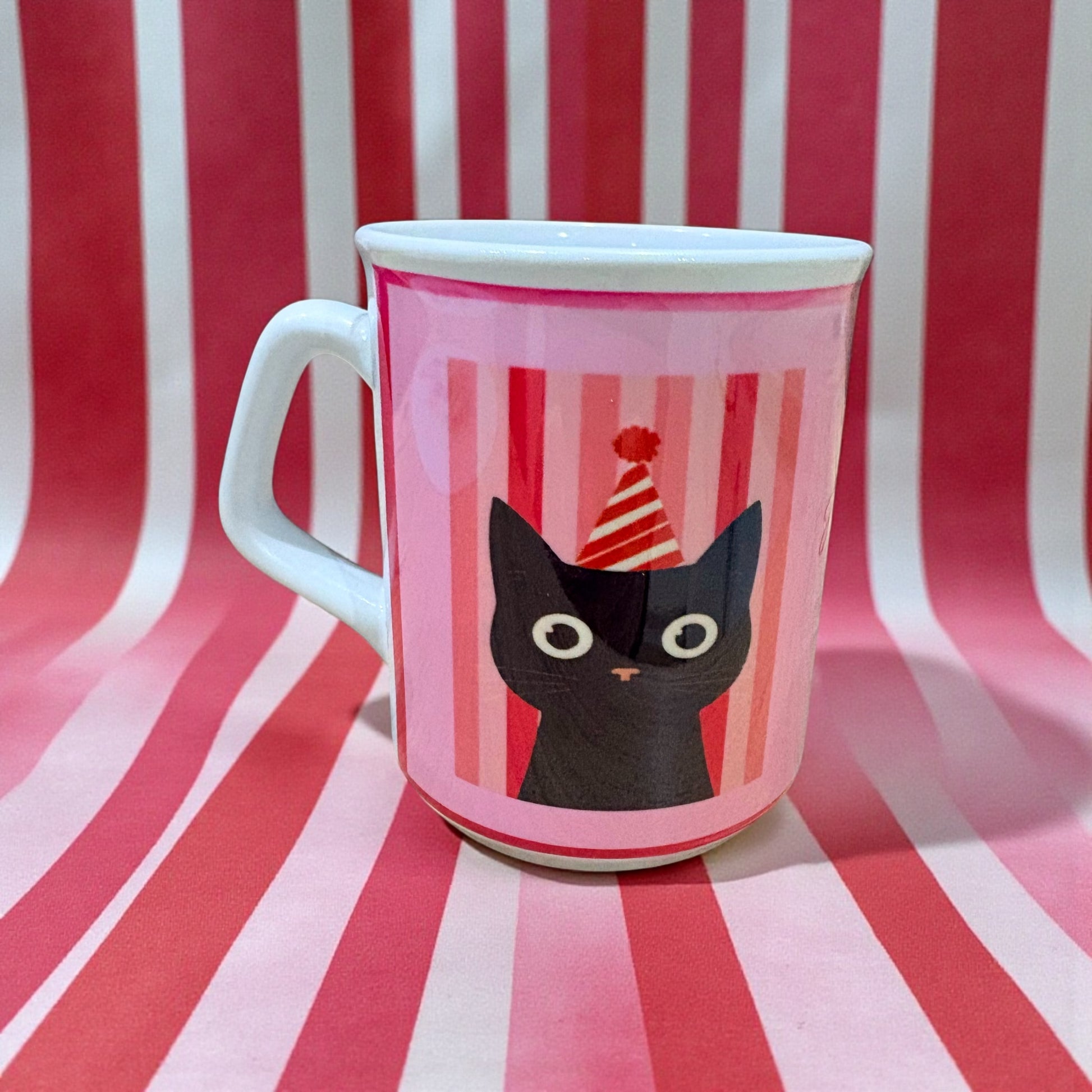 Cute Cat Mug - Pink Ceramic Coffee Mug with Cartoon Cat