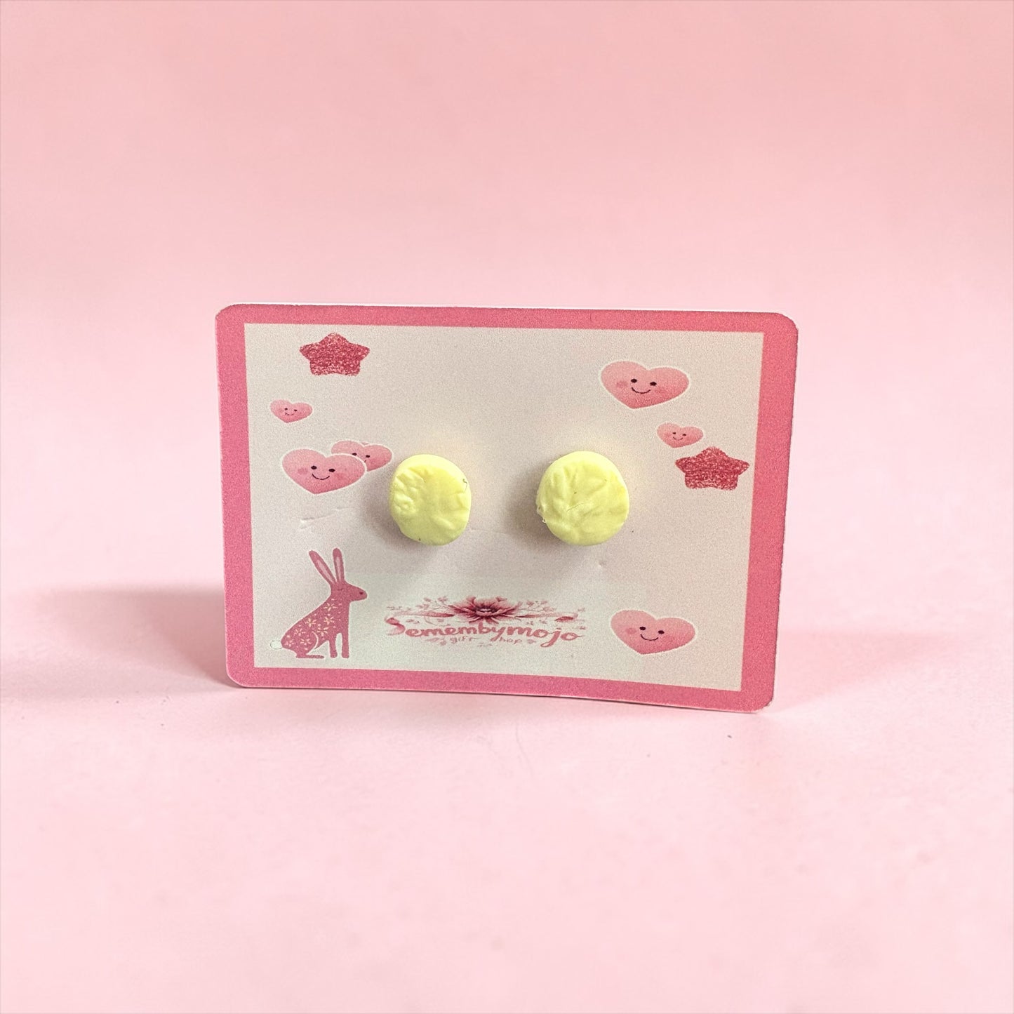 Handmade Yellow Clay Stud Earrings