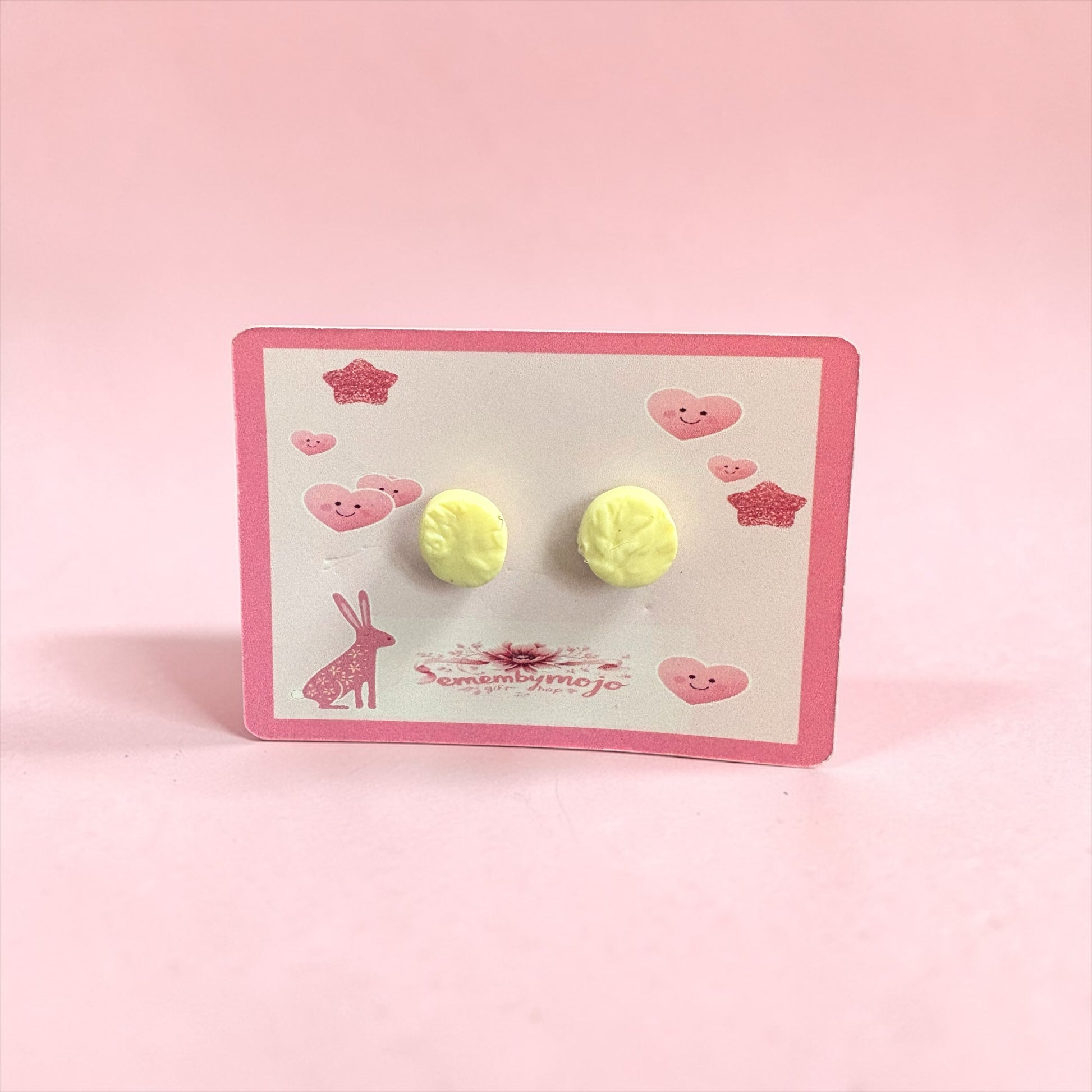 Handmade Yellow Clay Stud Earrings