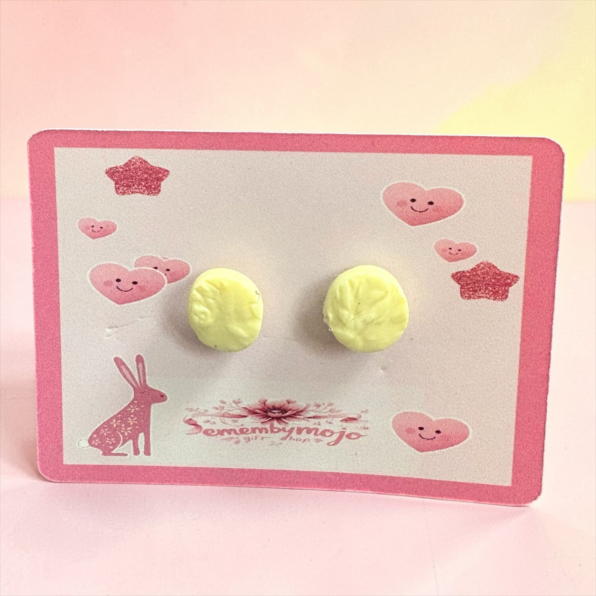 Handmade Yellow Clay Stud Earrings