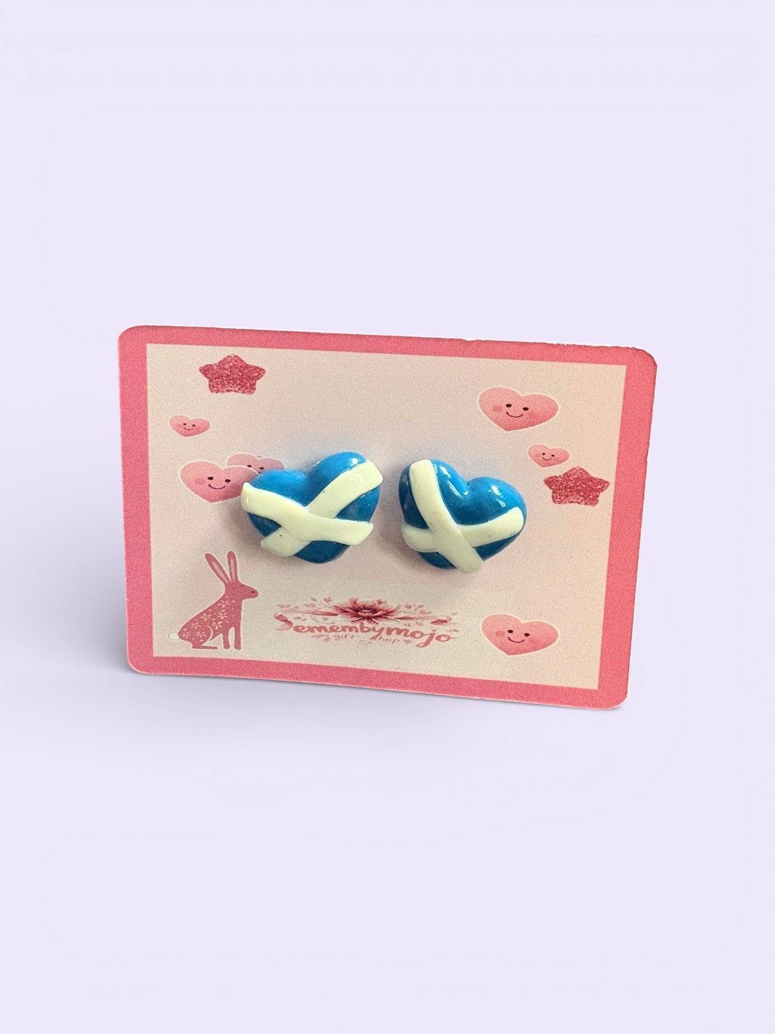 Handmade Scottish Saltire Heart Stud Earrings