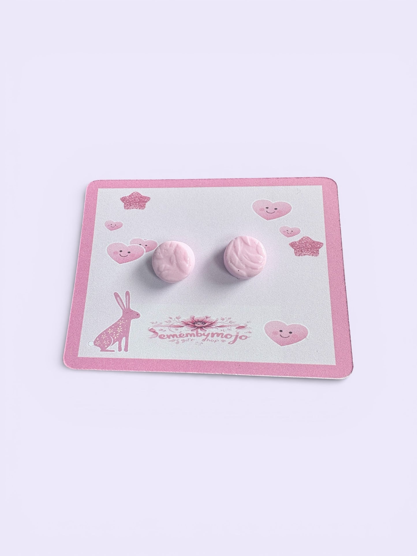 Handmade Pink Clay Stud Earrings