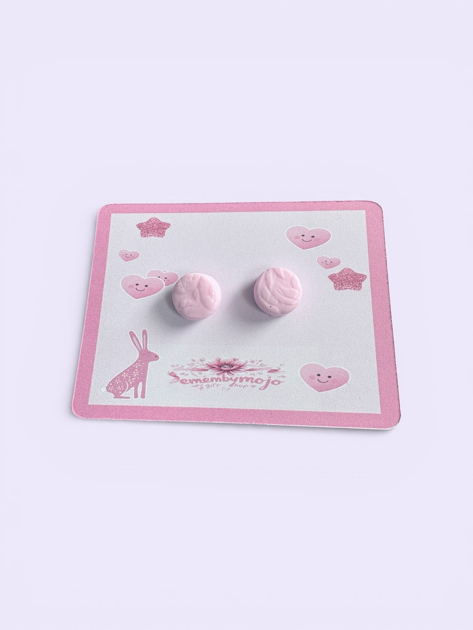 Handmade Pink Clay Stud Earrings
