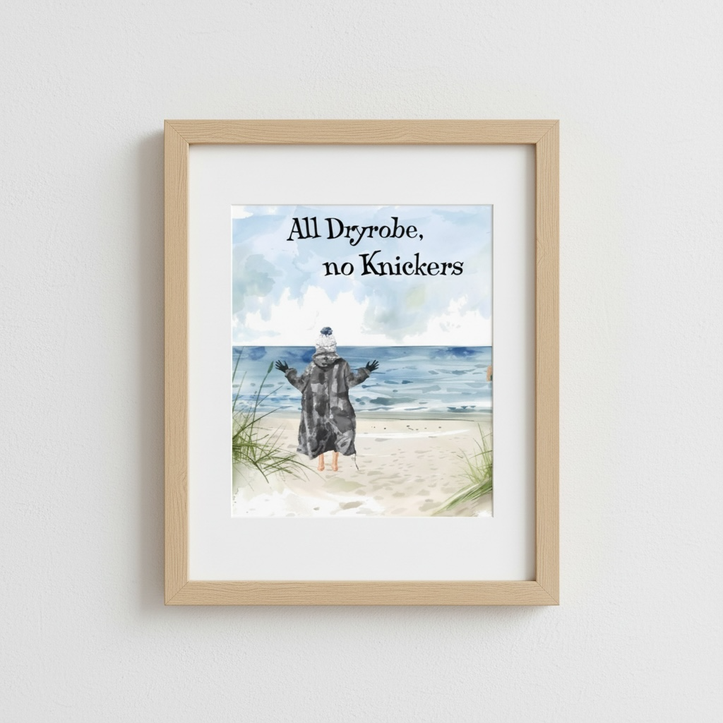 All Dryrobe No Knickers Print - Funny Beach Wall Art