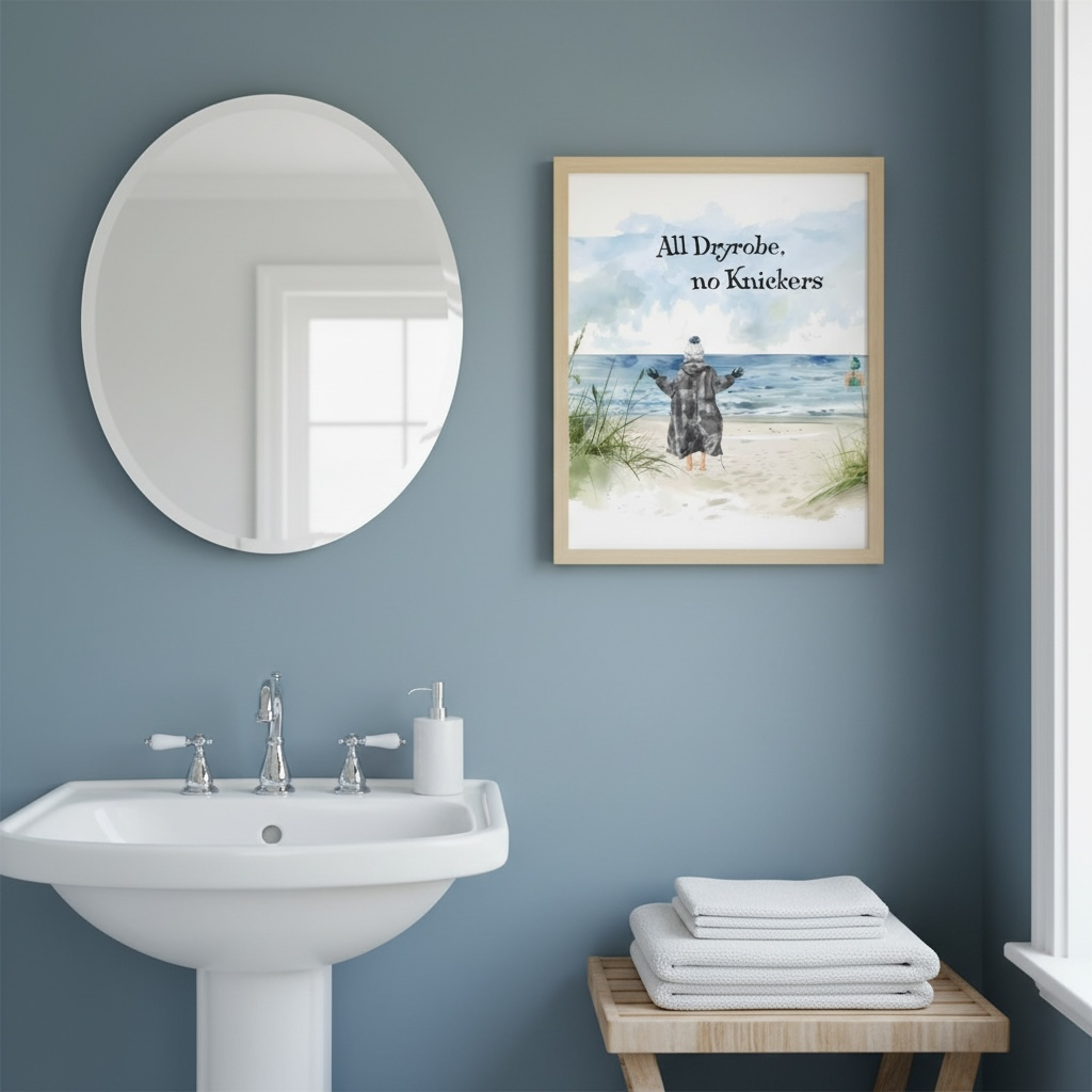 All Dryrobe No Knickers Print - Funny Beach Wall Art
