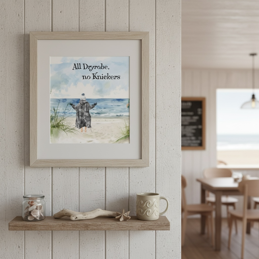 All Dryrobe No Knickers Print - Funny Beach Wall Art