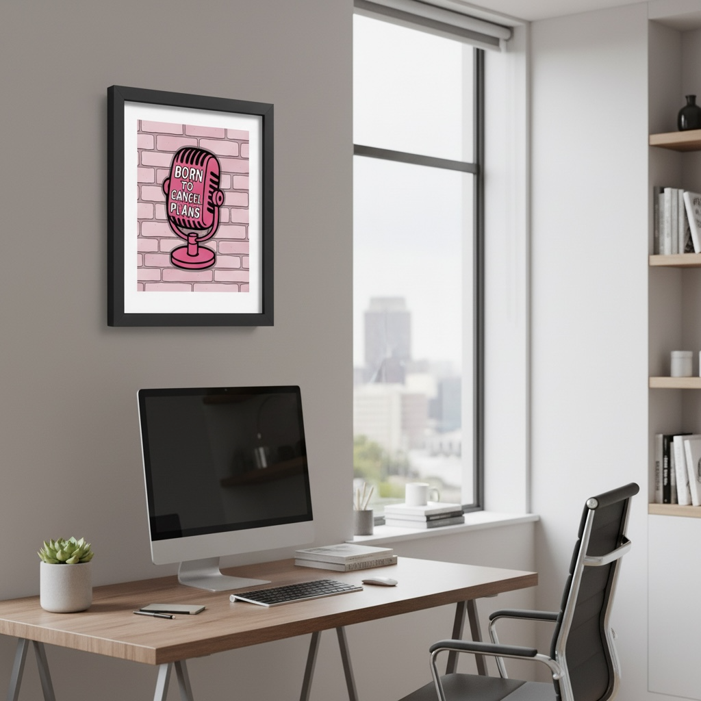 Born to Cancel Plans Pink Print - Funny Quote Wall Art