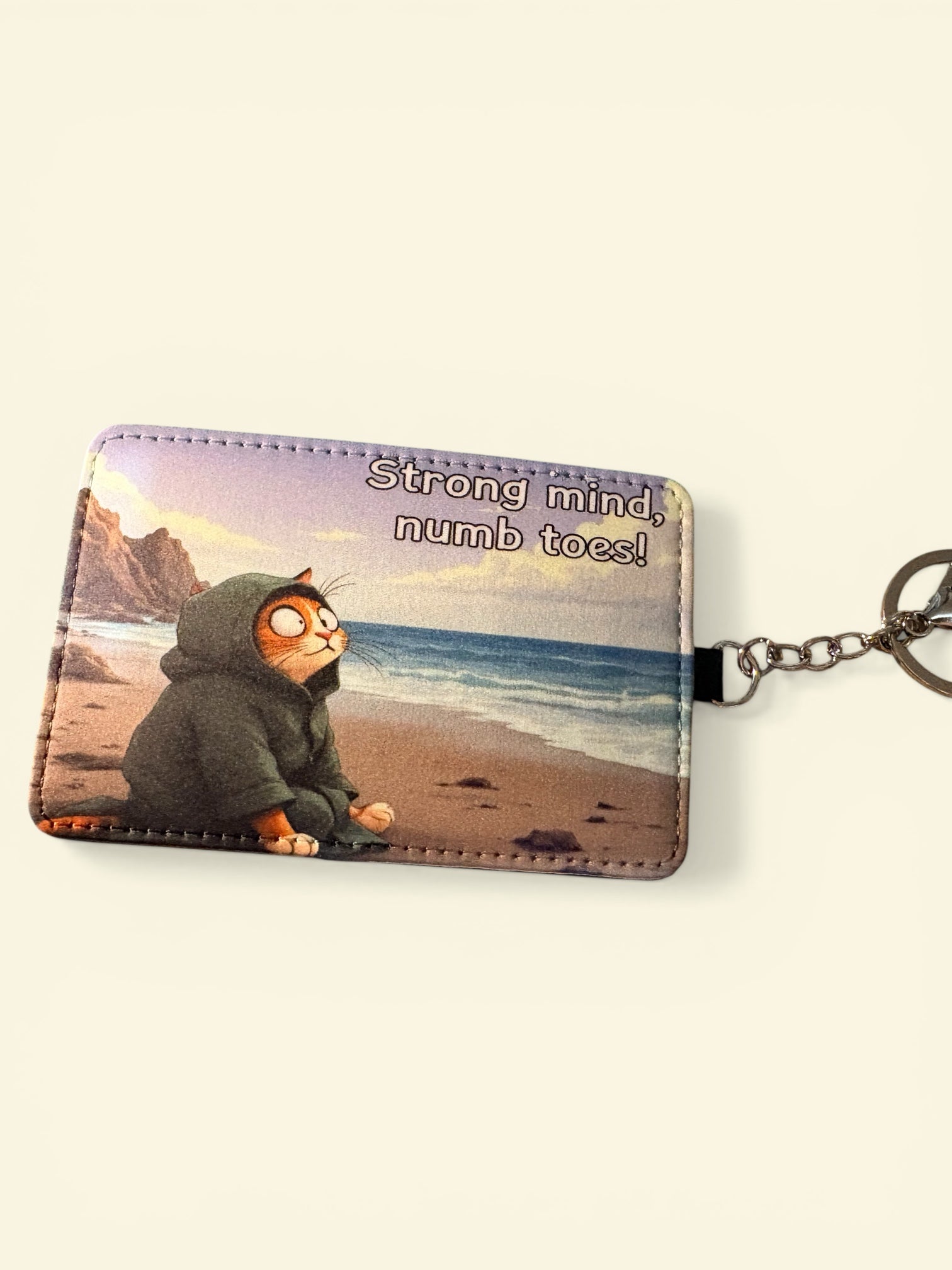 Wild Swimming Cat Card Wallet & Luggage Tag - Strong Mind Numb Toes