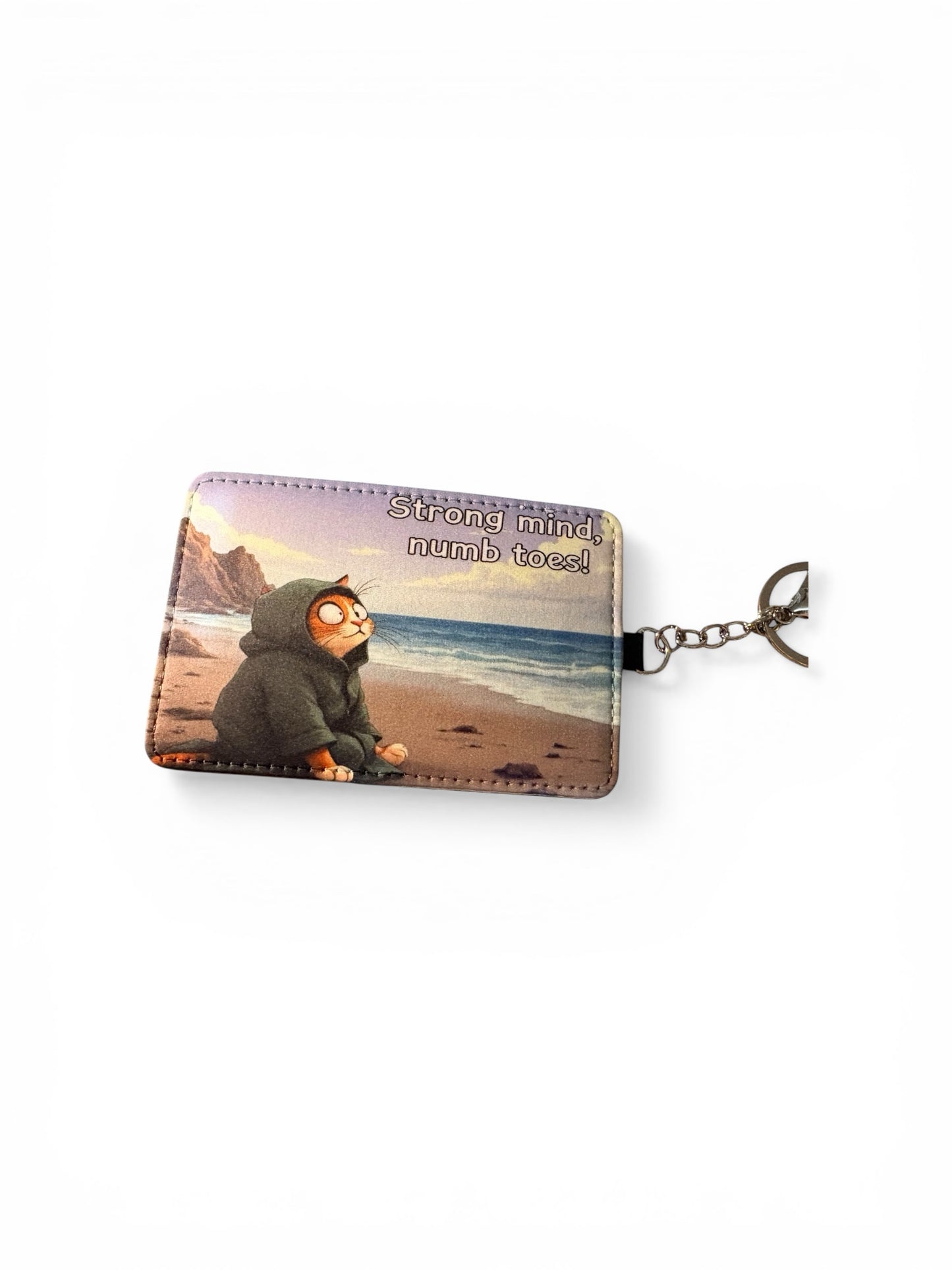 Wild Swimming Cat Card Wallet & Luggage Tag - Strong Mind Numb Toes