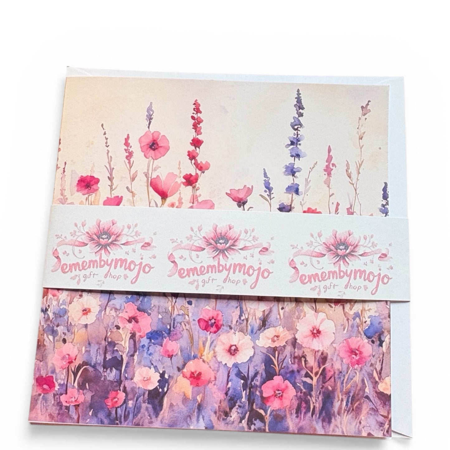 Personalised Meadow Flowers Card - Handmade 6x6 Greeting Card