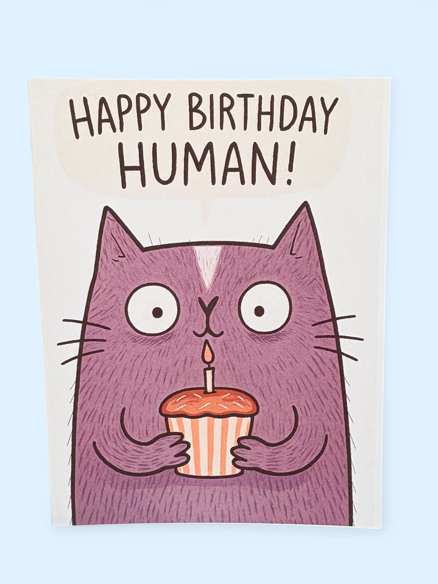 Happy Birthday Human Cat Card - Funny A5 Birthday Card