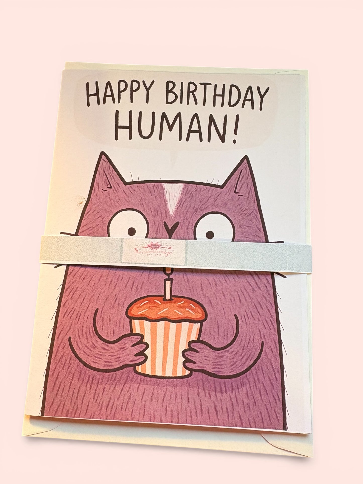 Happy Birthday Human Cat Card - Funny A5 Birthday Card