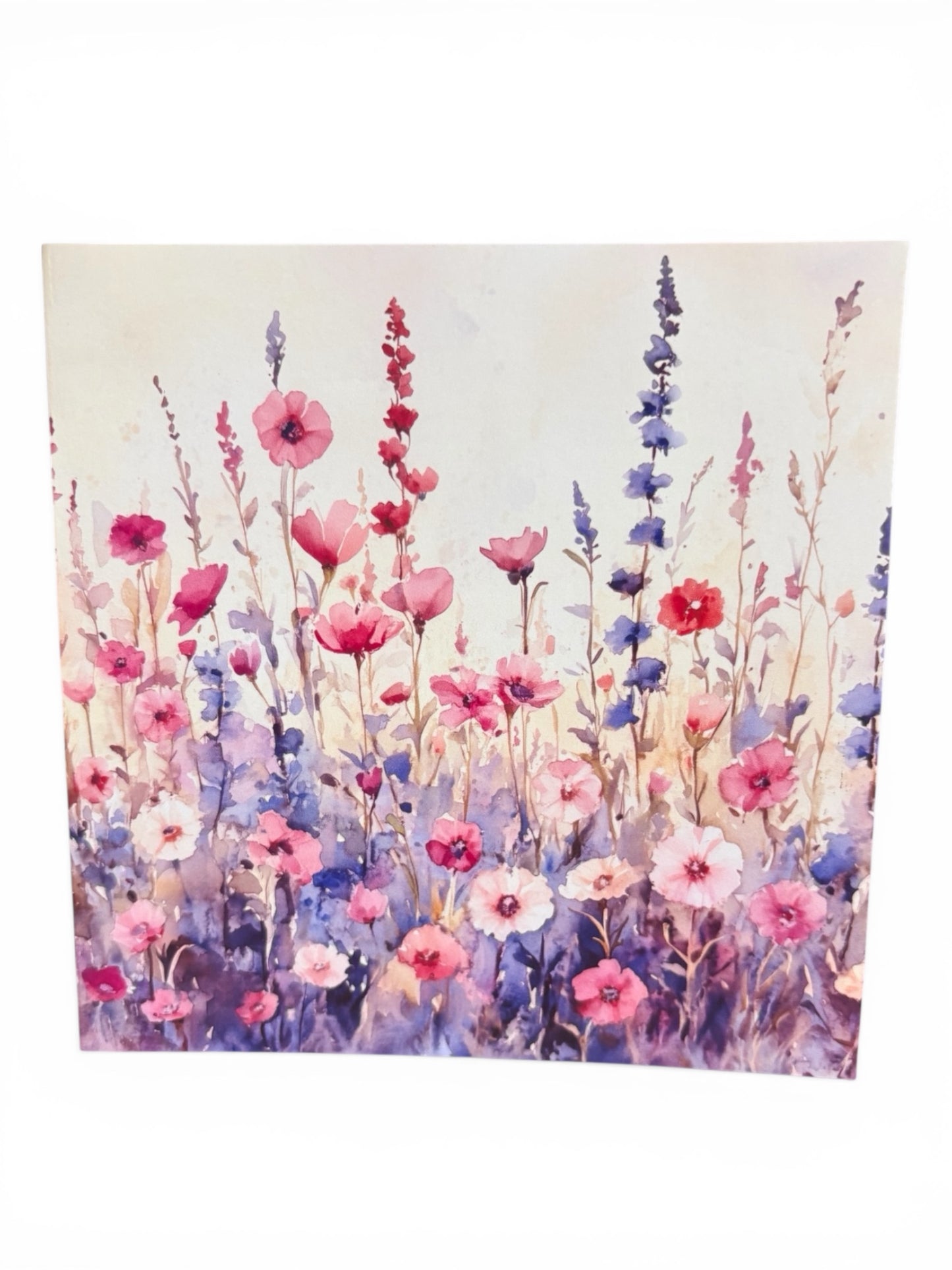 Personalised Meadow Flowers Card - Handmade 6x6 Greeting Card