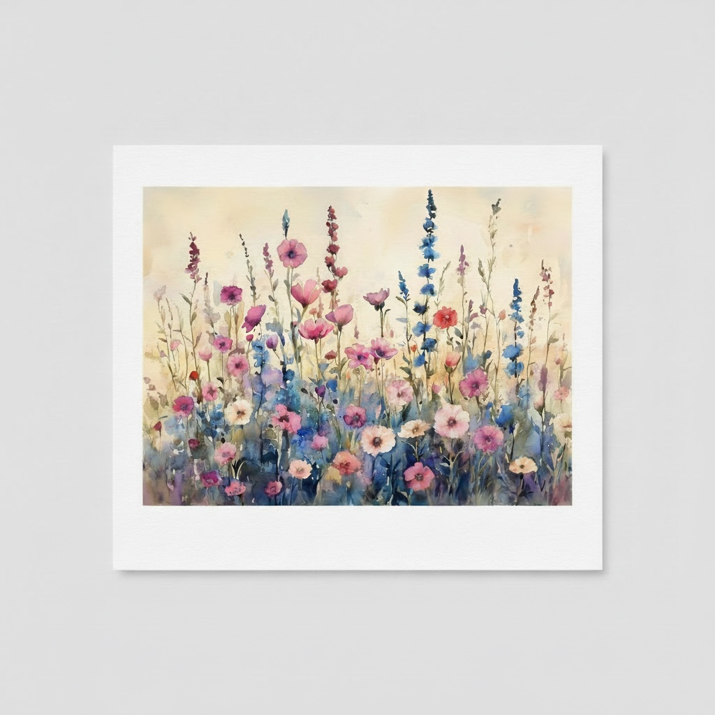 Personalised Meadow Flowers Card - Handmade 6x6 Greeting Card