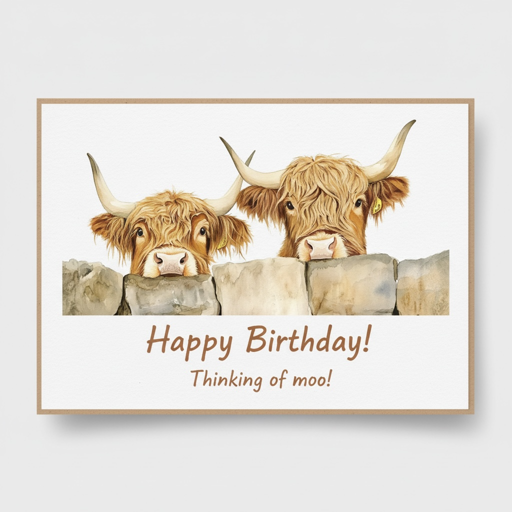 Highland Cow Card - Scottish Greeting Card