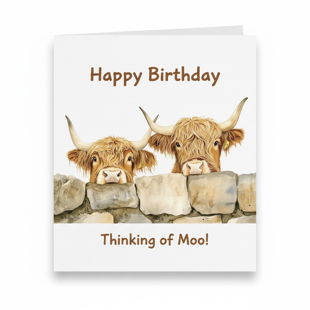Highland Cow Card - Scottish Greeting Card