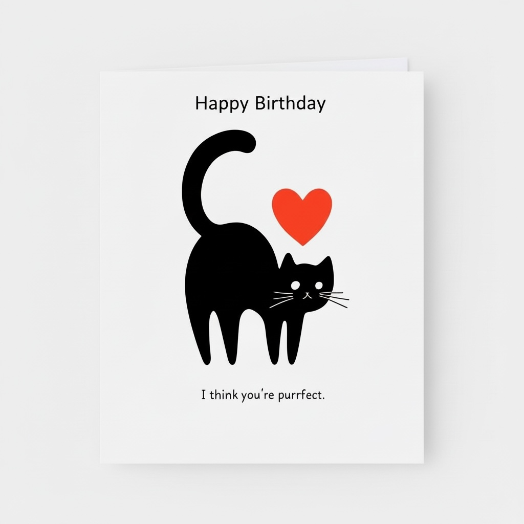 I Think You're Purrfect – Funny Cat Birthday Card