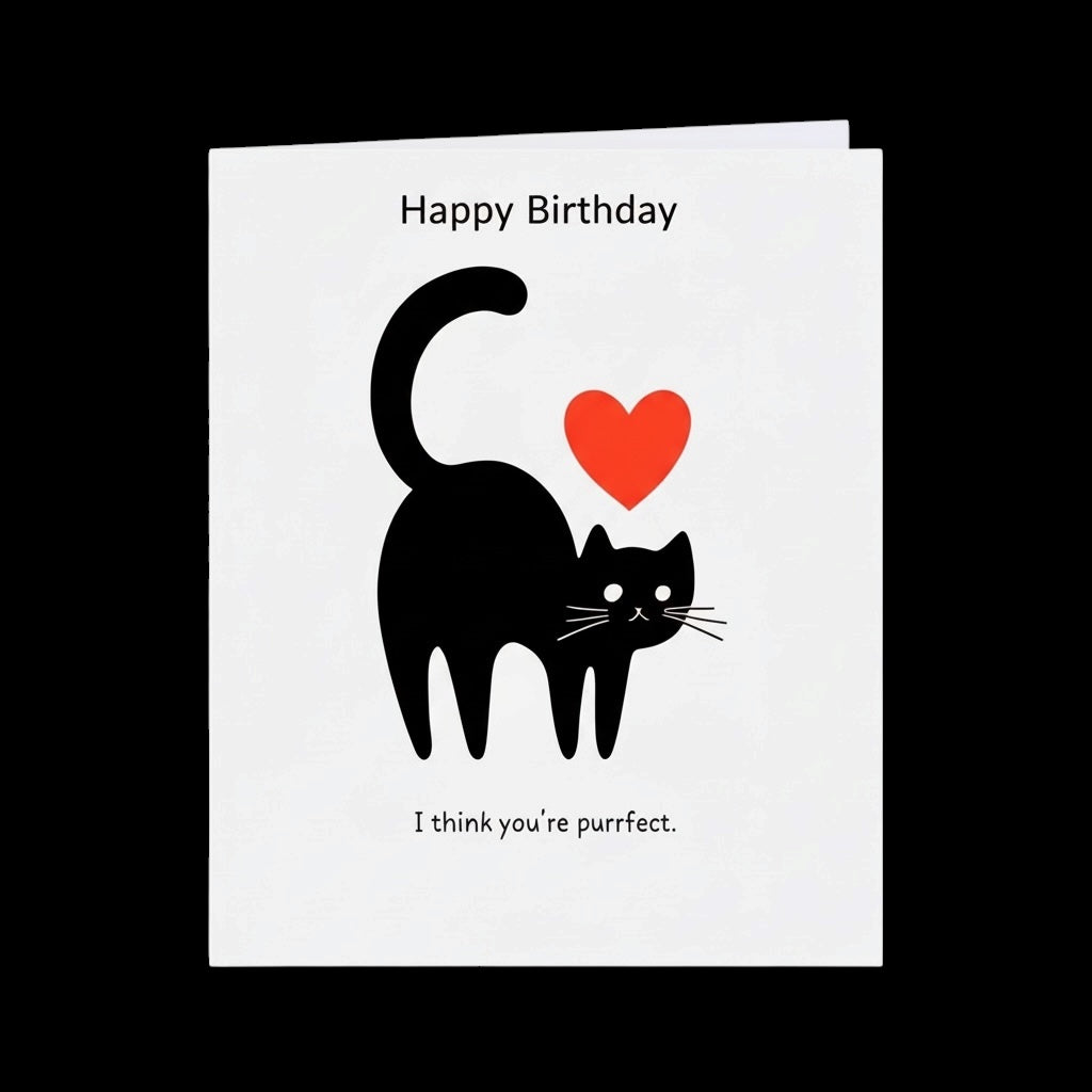 I Think You're Purrfect – Funny Cat Birthday Card