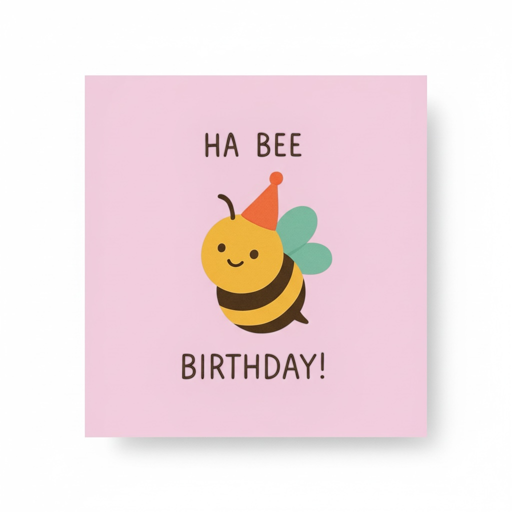 Ha Bee Birthday – Cute & Funny Bee Birthday Card
