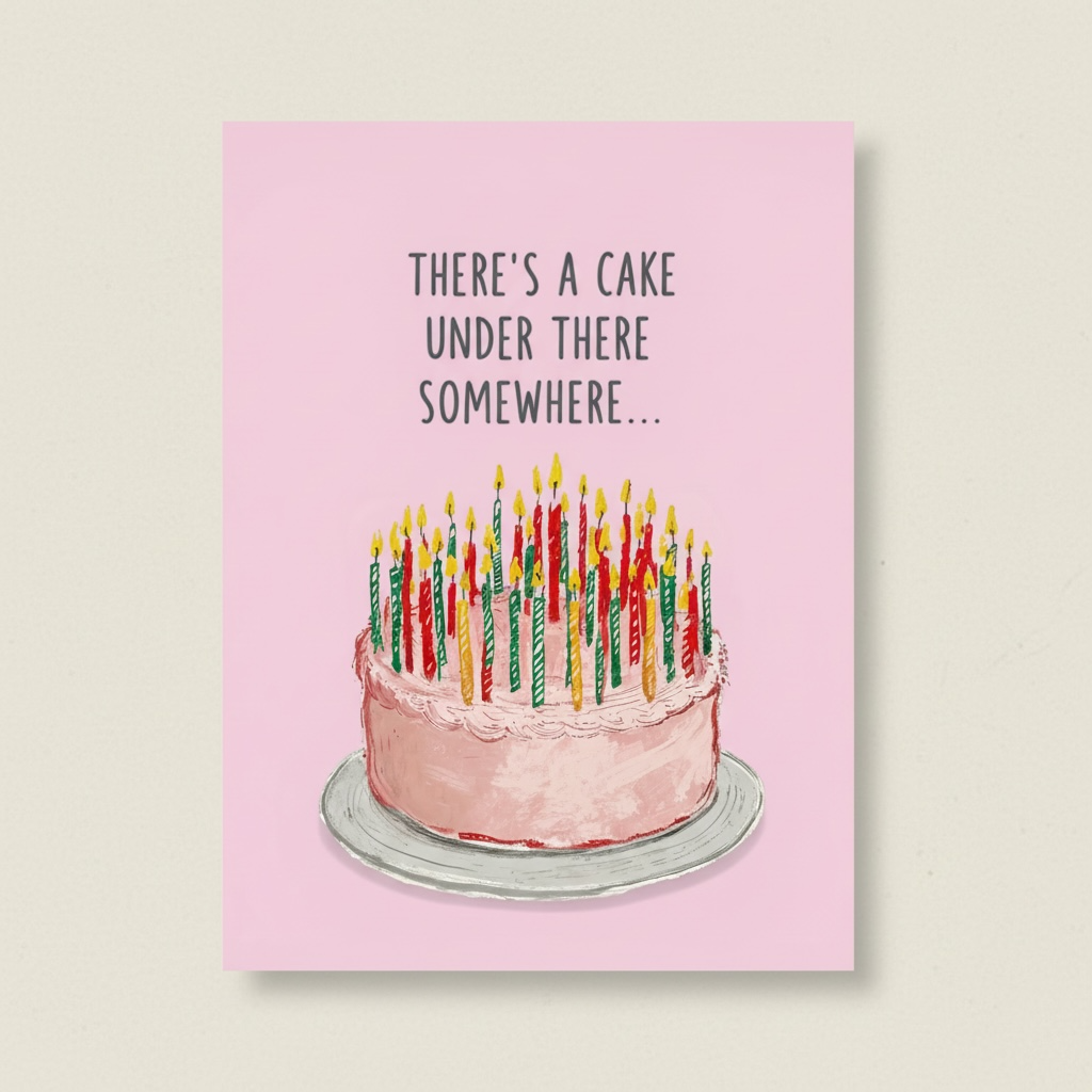 There's a Cake Under There Somewhere – Funny Birthday Card