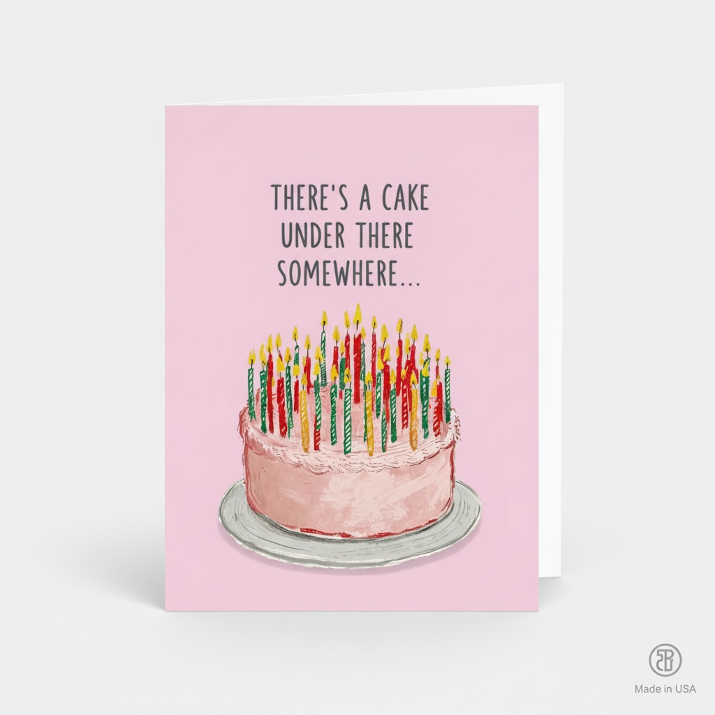 There's a Cake Under There Somewhere – Funny Birthday Card