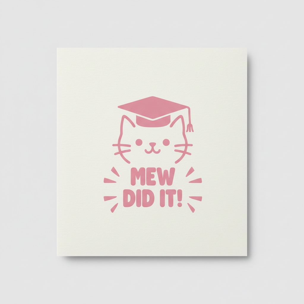 Personalised Cat Graduation Card – Blue or Pink