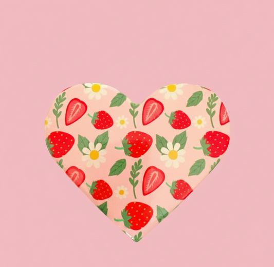 Heart Shaped Strawberry Ceramic Coaster