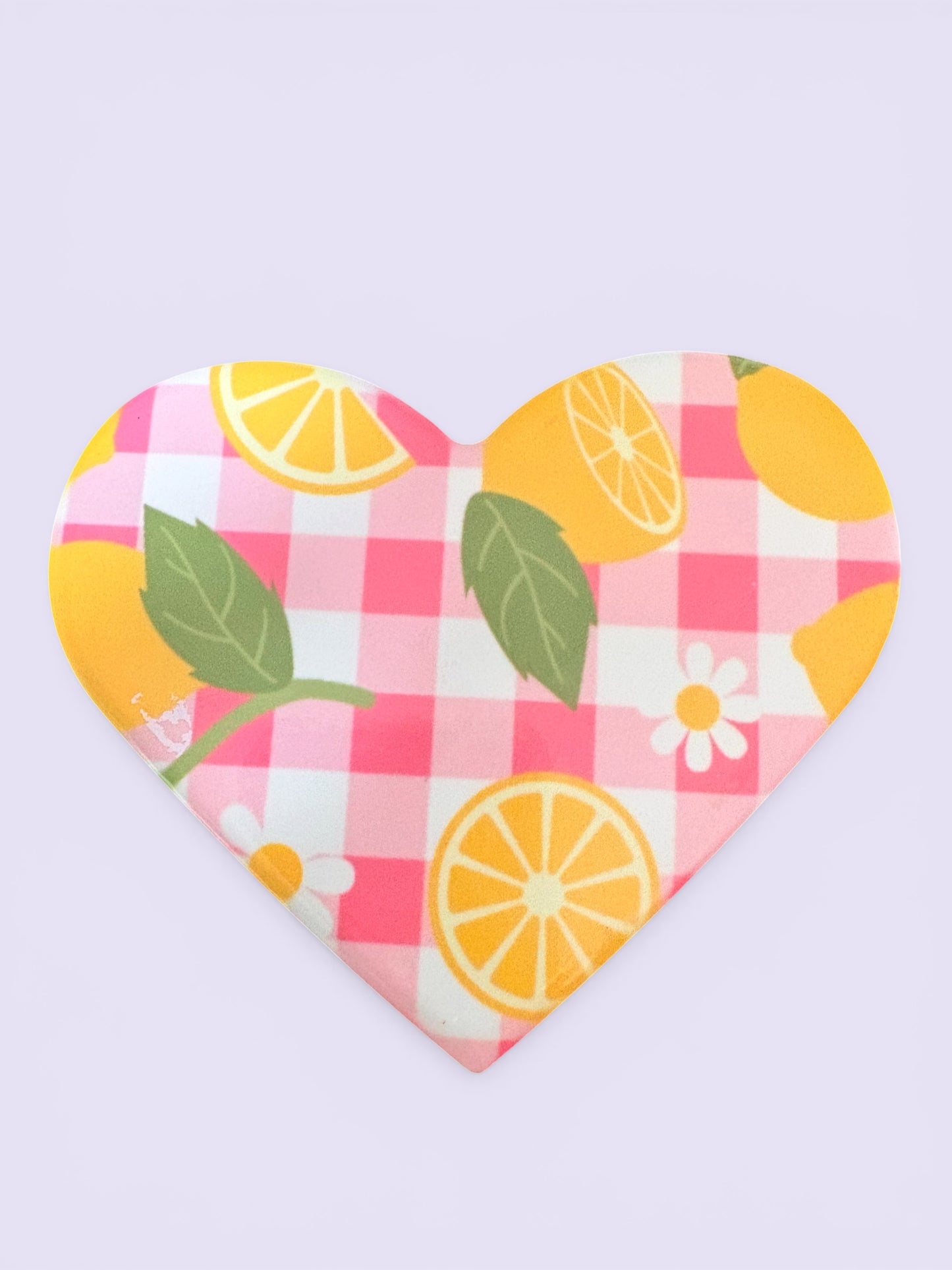 Heart Shaped Lemon Ceramic Coaster