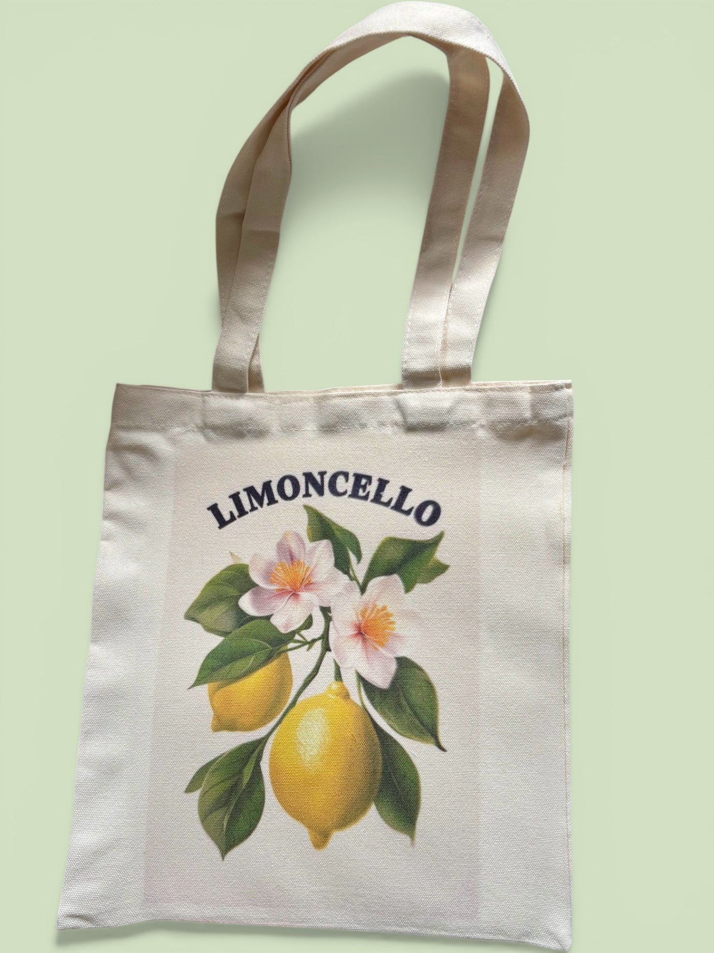 Limoncello Tote Bag | Retro Lemon Print Reusable Shopping Bag