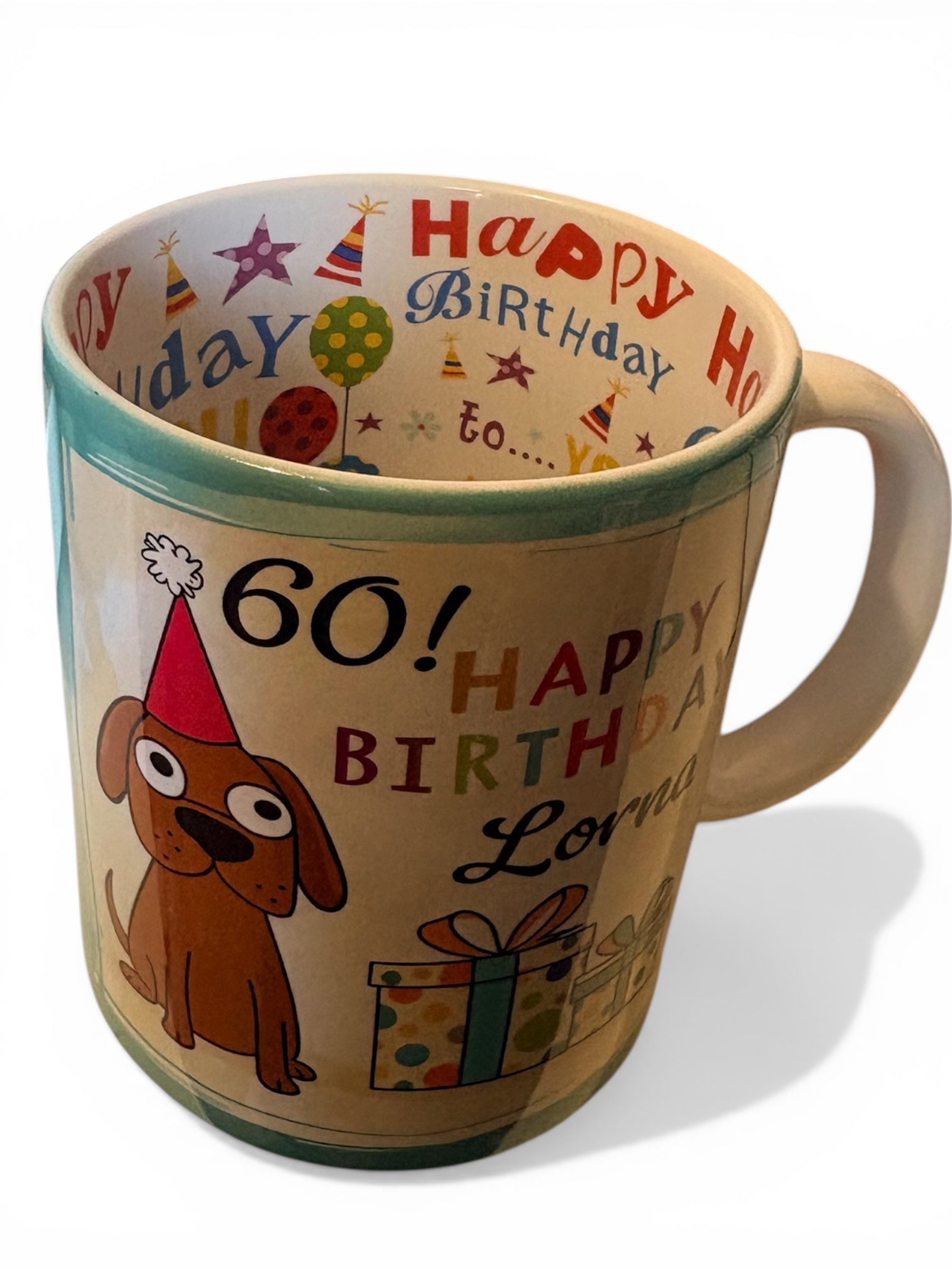 Personalised Happy Birthday Mug | 11oz Ceramic | Custom Message Inside & Out