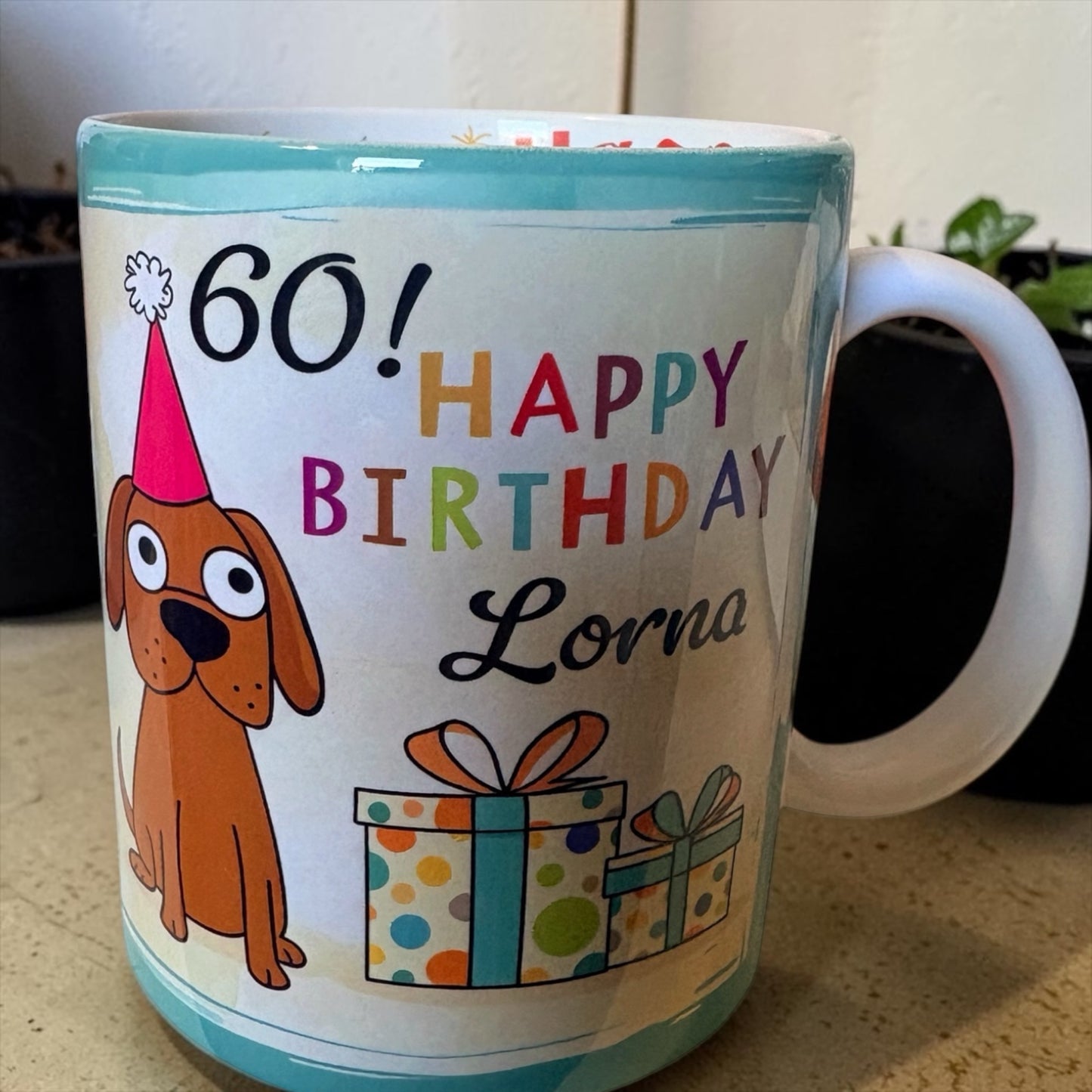 Personalised Happy Birthday Mug | 11oz Ceramic | Custom Message Inside & Out