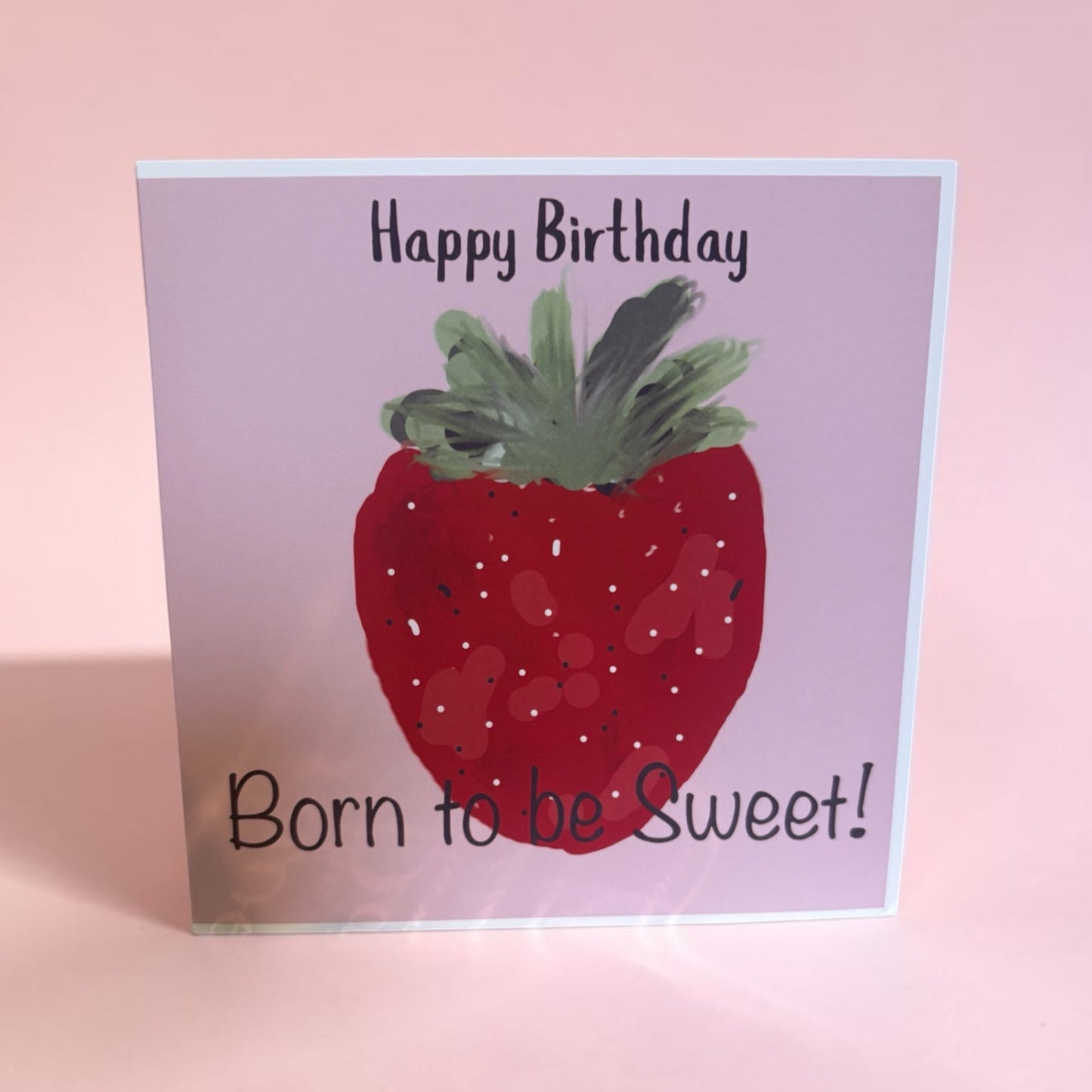Handmade Strawberry Birthday Card – Born to Be Cute
