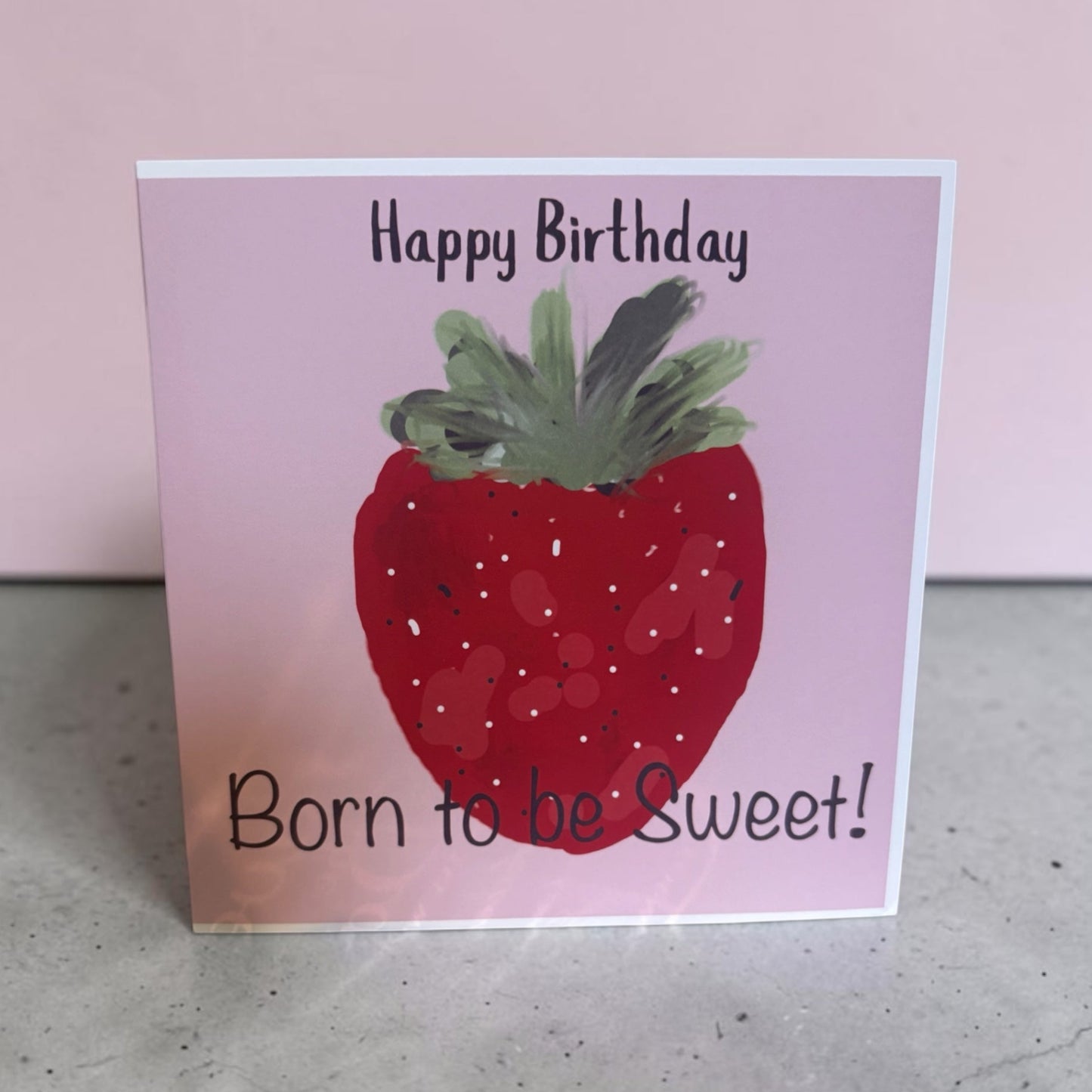 Handmade Strawberry Birthday Card – Born to Be Cute