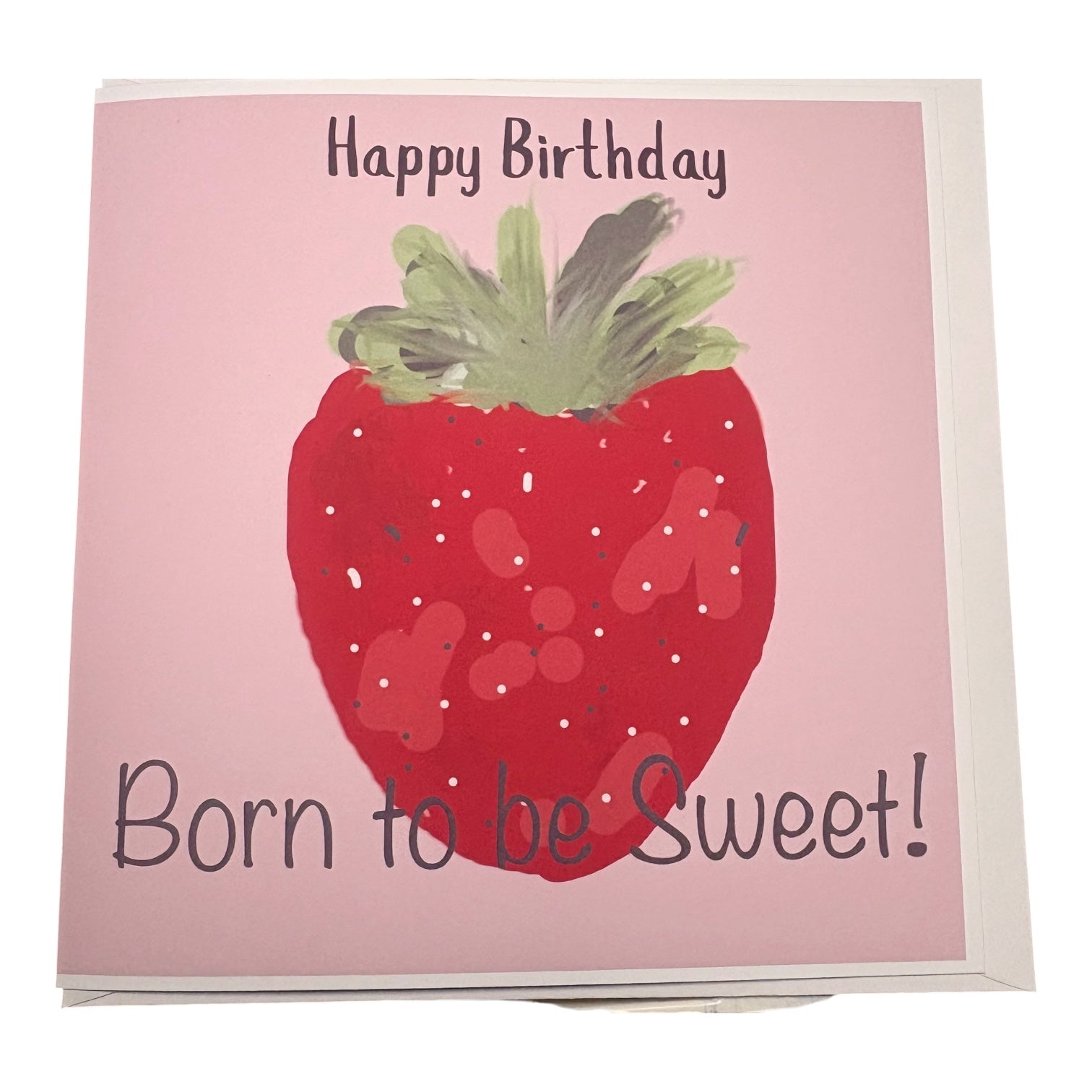 Handmade Strawberry Birthday Card – Born to Be Cute