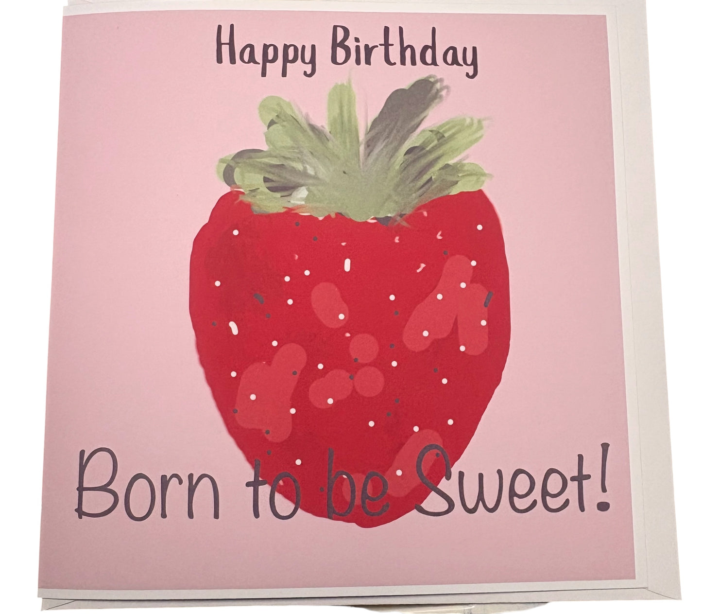 Handmade Strawberry Birthday Card – Born to Be Cute