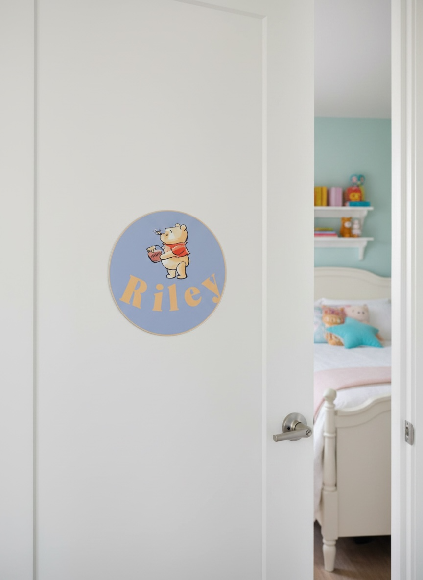 Personalised Fabric Children's Nursery Wall Decal – 18cm Round
