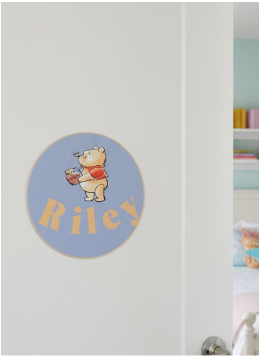 Personalised Fabric Children's Nursery Wall Decal – 18cm Round
