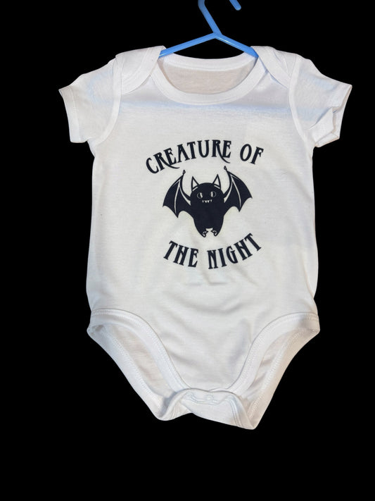 Gothic Baby Grow | 'Creature of the Night' | Cute Bat Design | 4 Sizes